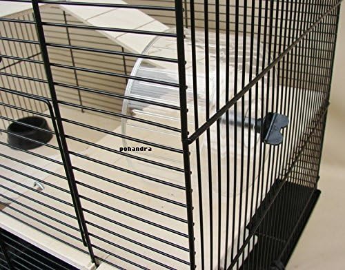 Interzoo Nagerkäfig, Hamsterkäfig, Käfig, Etagen-Käfig REX 3 schwarz Holzausstattung
