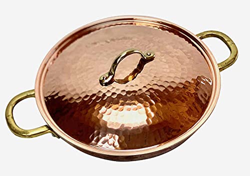 Copper Garden Kupferpfanne 28 cm mit Griffen + Deckel I Mit Zinn beschichtete Pfanne aus Kupfer zur