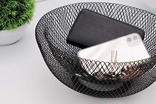 APS Brot- & Obstkorb „Wire“ – Premium Brotkorb/Obstkorb in der Farbe Metall Schwarz – Stapelbar und
