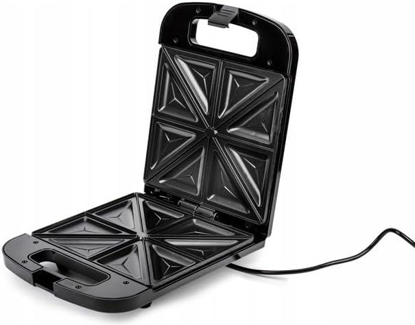 Elektrischer Sandwichtoaster XXL für 4 Sandwiches, 1400 W, Schwarz