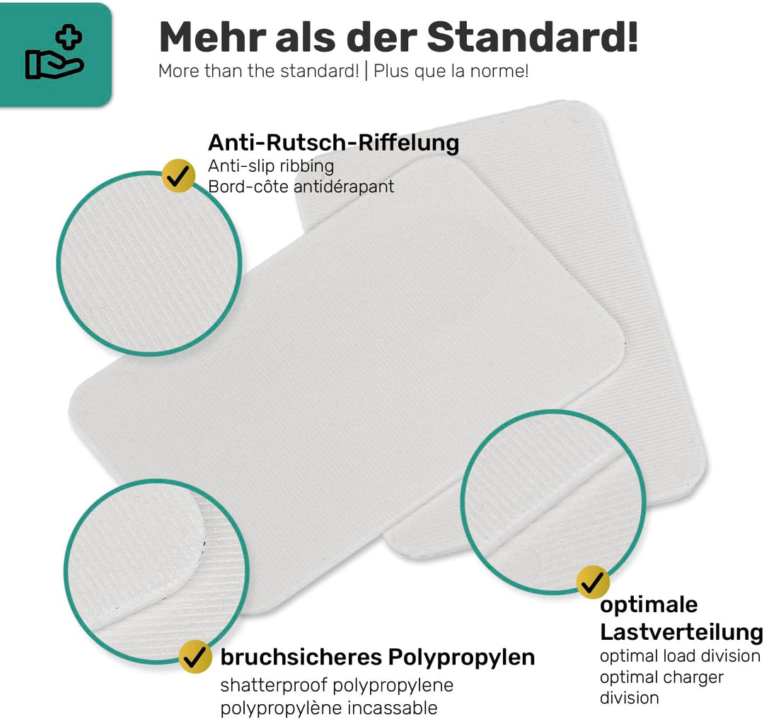 SILISTO Quickies Kunststoff Unterlegplatten Weiss 40x60x1,5 mm, 1000 Stück - bis 5 Tonnen belastbar