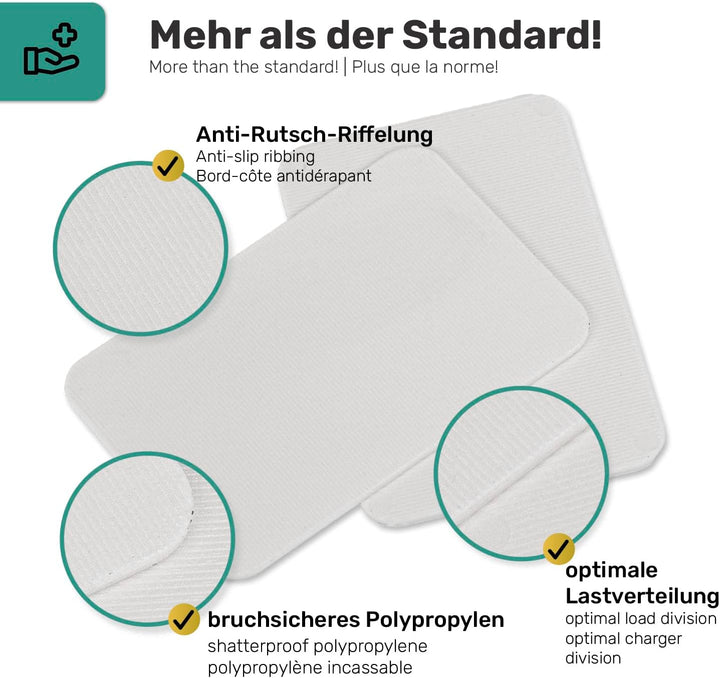 SILISTO Quickies Kunststoff Unterlegplatten Weiss 40x60x1,5 mm, 1000 Stück - bis 5 Tonnen belastbar