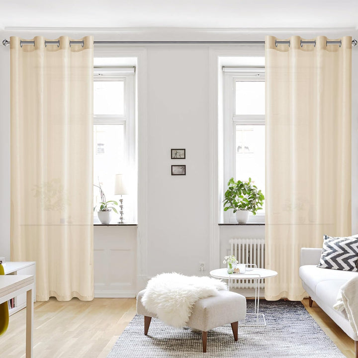 Hiasan 2er Set Sheer Voile gardinen vorhänge gardine Wohnzimmer mit ösen Curtains scheibengardinen V