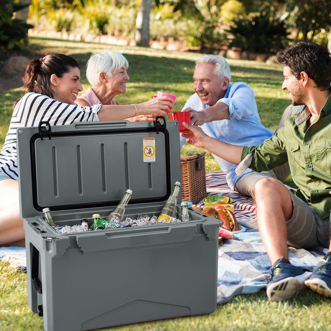 COSTWAY 47L Isolierbox Kühlbox tragbar, Wärmebehälter mit Flaschenöffner und Abflusssystem, Thermobo
