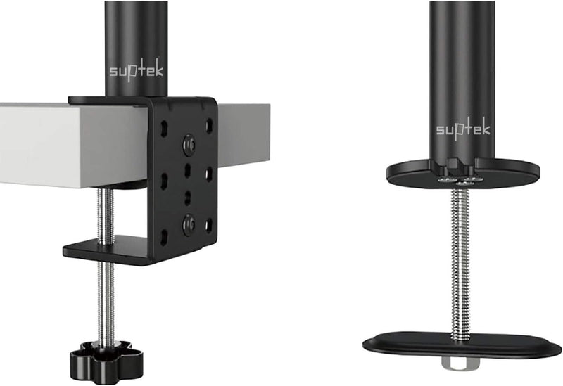 suptek Monitor Arm mit Laptop Halterung Volleinstellbar für 13"-27" Bildschirme Volleinstellbar (40c