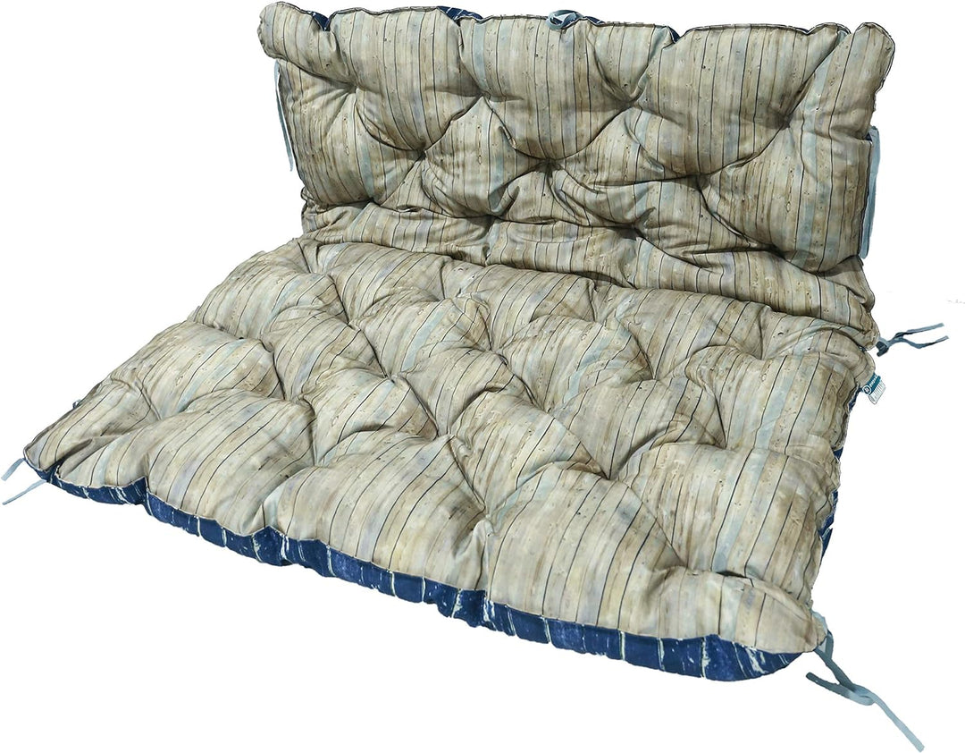 HOMECALL Palettensitzkissen, 3D-Druck, beidseitig verwendbar, 120 x 140 cm, Blau/Braun