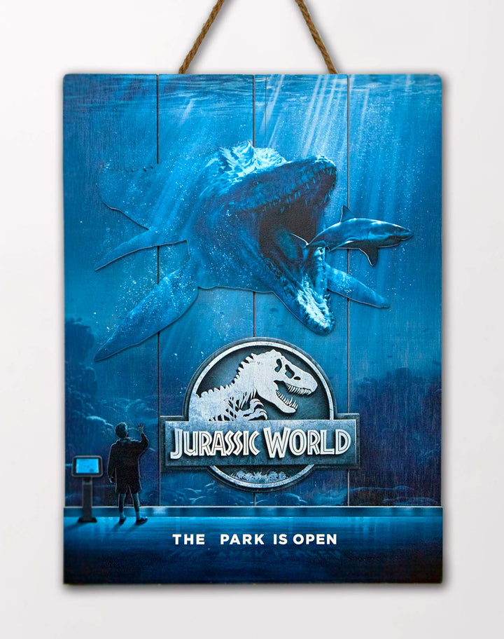 Doctor Collector Jurassic World Mossa Wooden Poster