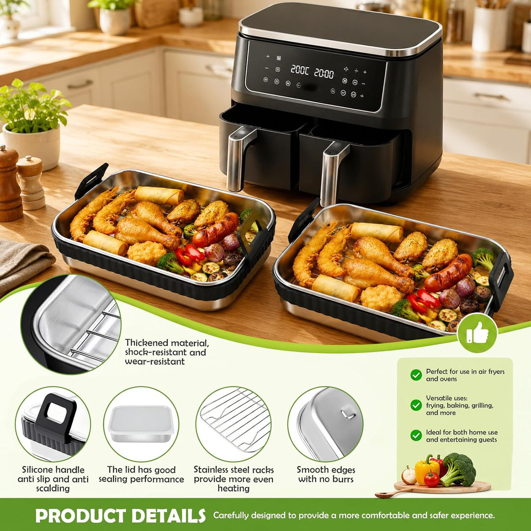 Kleine Auflaufform für Airfryer Edelstahl Auflaufform für Heissluftfritteuse