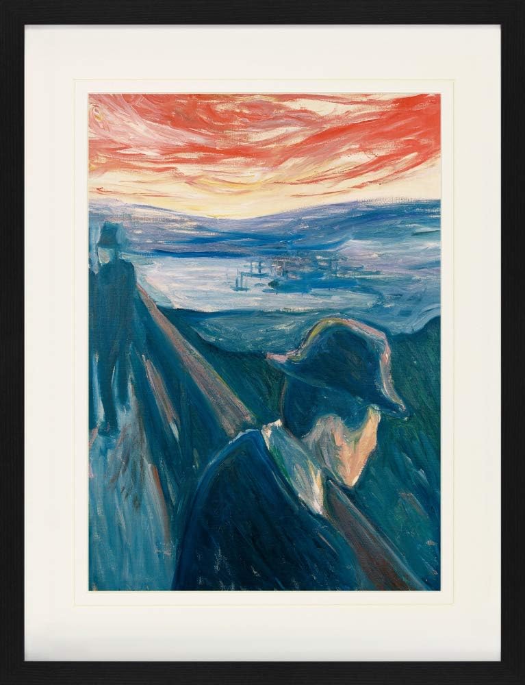 1art1 Edvard Munch Poster Die Verzweiflung, 1892 Gerahmtes Bild Mit Edlem Passepartout | Wand-Bilder