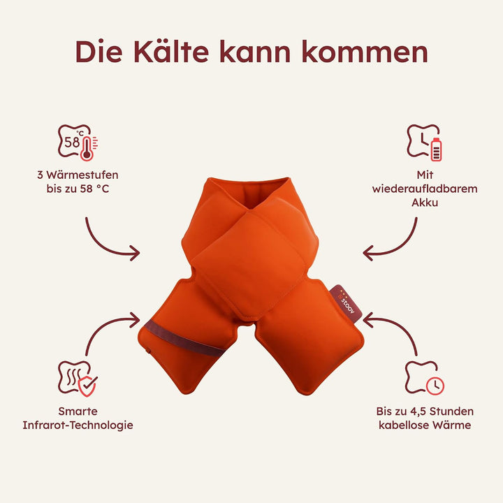 Stoov Kokoon³ - Kabelloser Wärmeschal - Signature Orange