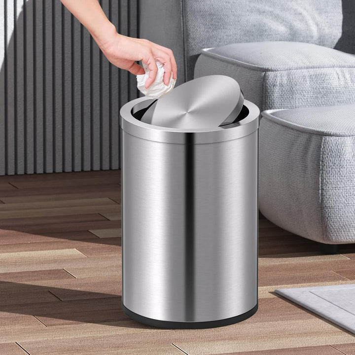 Mbillion Mülleimer mit Deckel, kleiner Mülleimer, niedlicher Metall-Mülleimer für die Arbeitsplatte,