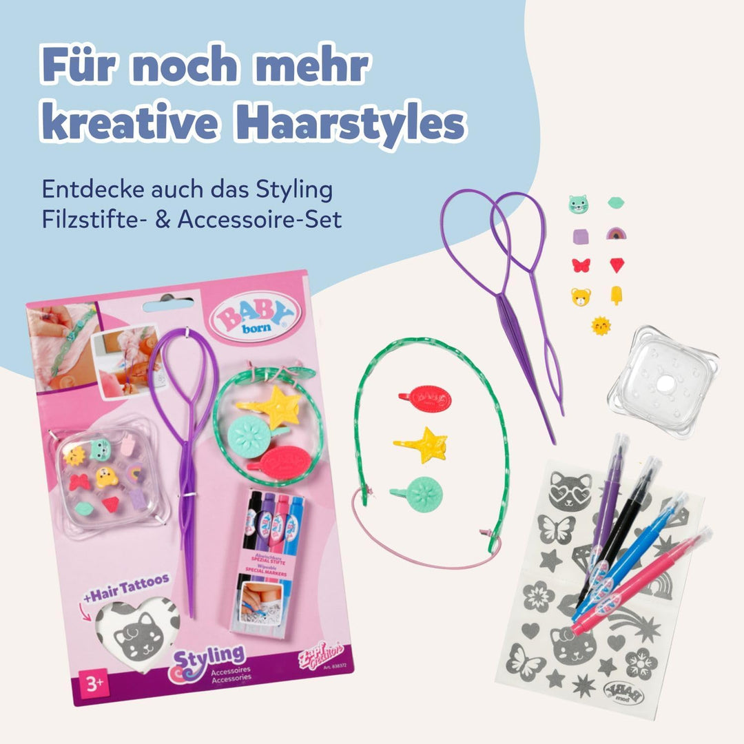 Zapf Creation 830550 BABY born Sister Styling Head Meerjungfrau - Schminkkopf, Frisierkopf, drehbar,