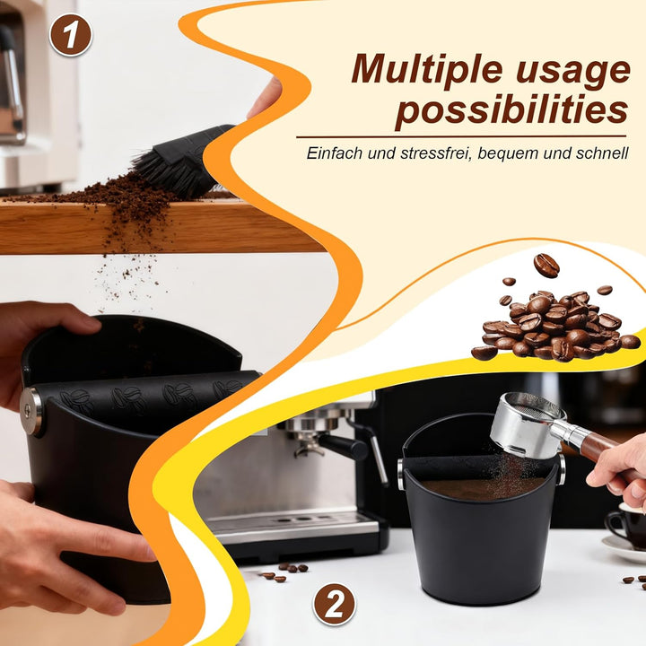 Abklopfbehälter für Siebträger Espresso-Abschlagbox Knock Box Kaffeesatz Abschlagbehälter mit Heraus