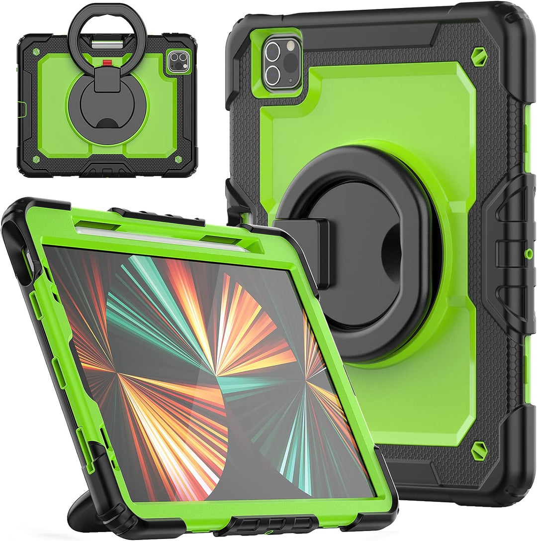 HUEZOE Hülle Kompatibel mit iPad Pro 11 Zoll, Modell 2021/2020/2018, Ganzkörper Stossfester Schutz A
