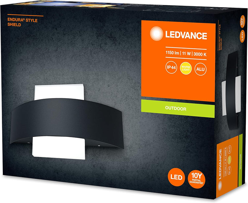 LEDVANCE LED Wand- und Deckenleuchte, Leuchte für Aussenanwendungen, Warmweiss, 60,0 mm x 240,0 mm x