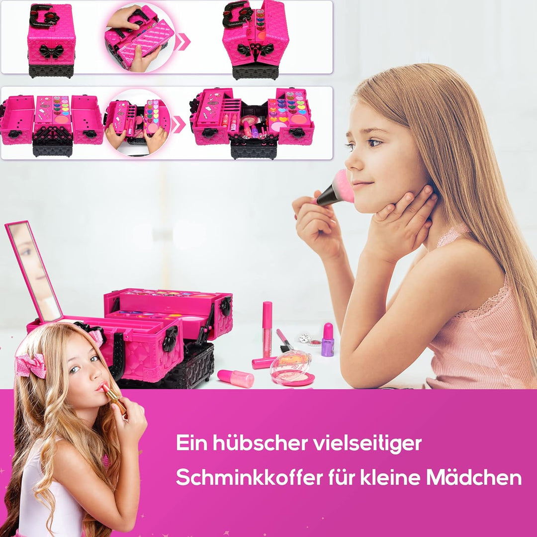 Amerrly Kinderschminke Set Mädchen Spielzeug - Waschbar und Sicher Kinder Schminkset, Prinzessin Sch