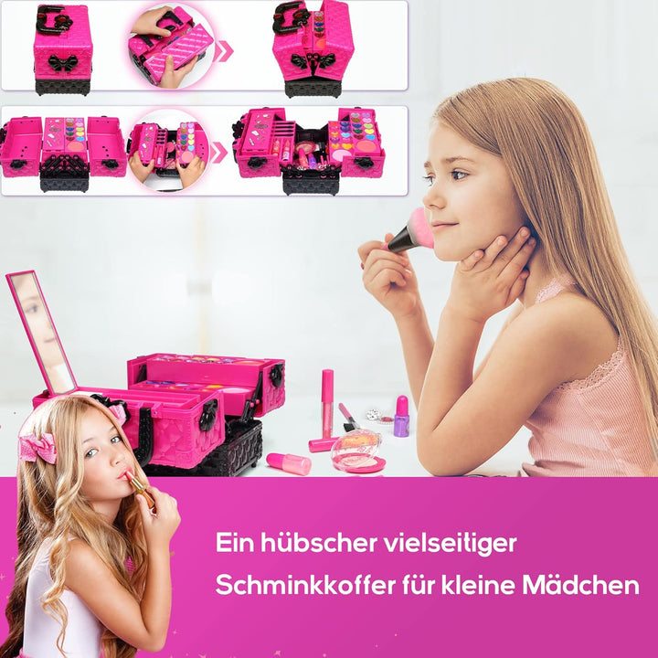 Amerrly Kinderschminke Set Mädchen Spielzeug - Waschbar und Sicher Kinder Schminkset, Prinzessin Sch