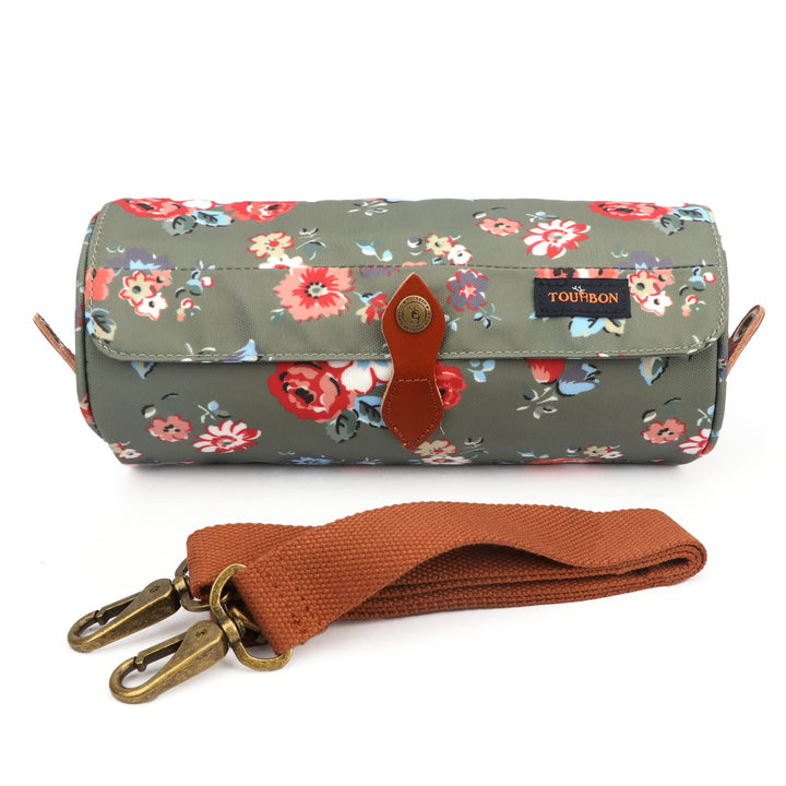 Tourbn Tourbon Fahrradtasche für Lenker, wasserdicht, Blumenmuster, T-LP00058-FL, 27*13 cm Grün (Blu