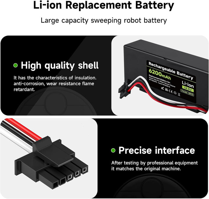Mspalocell 6200mAh 14.8V Ersatzakku Kompatibel mit Xiaomi Mop, Mop 2s, Mop Pro, STYTJ02YM, Akku für
