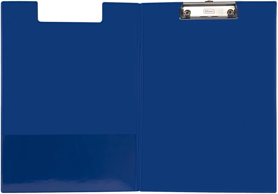 Idena 90295 - Klemmbrettmappe für DIN A4, 12 Stück, Hochformat, PVC beschichtetes Clipboard in Blau,