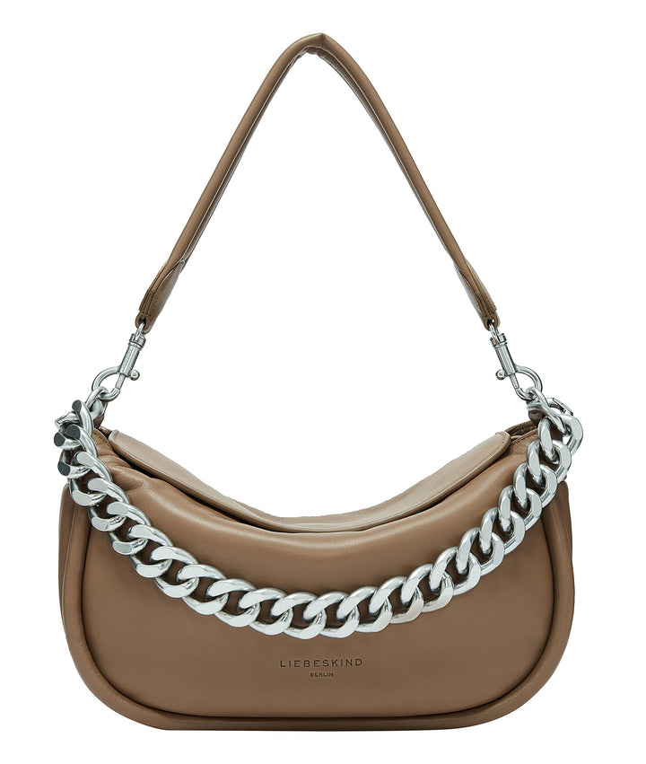 Liebeskind Berlin Fab 3 CHAIN Hobo Schultertasche, Medium (HxBxT 23cm x 29.5cm x 9cm), Praline