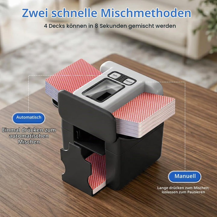 Kartenmischmaschine Elektrische, Aufladbarer Kartenmischer Elektrisch, Karten Mischgerät mit 2500-mA