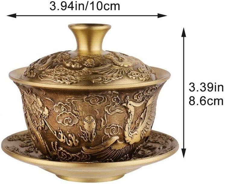Brass Tea Set, Dragon Und Phoenix Chengxiang Tea Bowl, Chinesische Tee Tasse, Wasserversorgungsschal