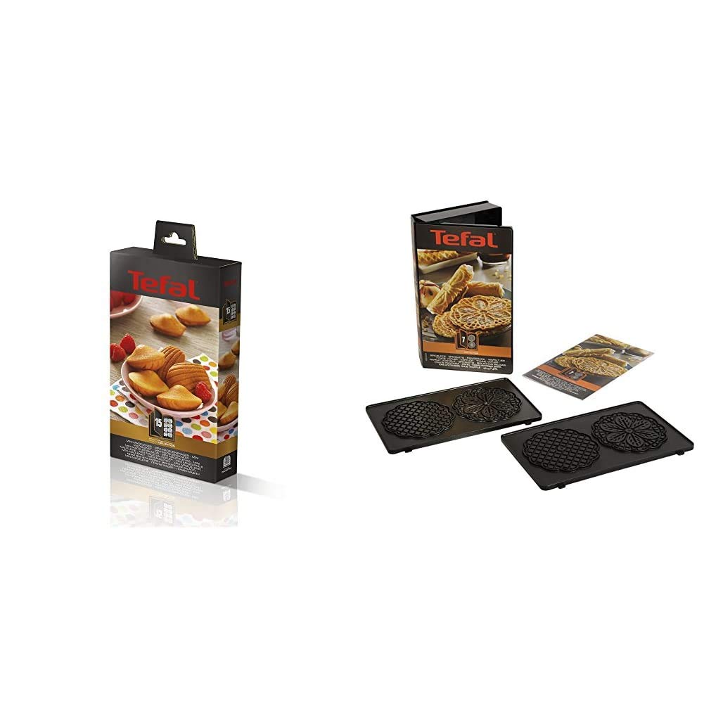 Tefal Snack Collection Teller mit Antihaftbeschichtung Mini Madeleine, Teller Schwarz & XA8007 Snack