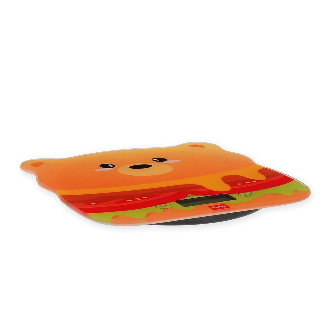 Legami - Digitale Küchenwaage, Kitchen Scale, Hamburger, 7 Masseinheiten, Touch-Tasten ON/TARE und U