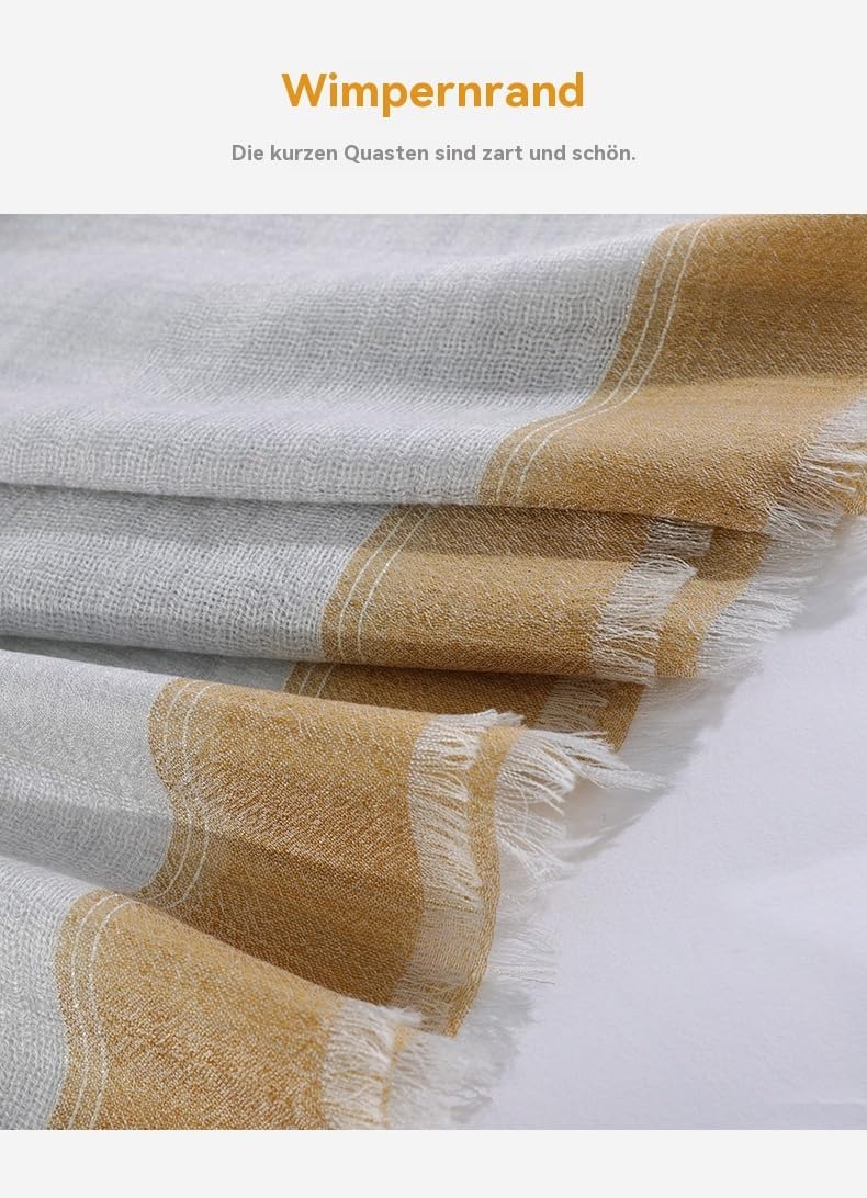 Farbgewebe Damen Unisex Kaschmir Schal 100% feine Kaschmirwolle gewebt mit Fransenrand XL Stola ganz
