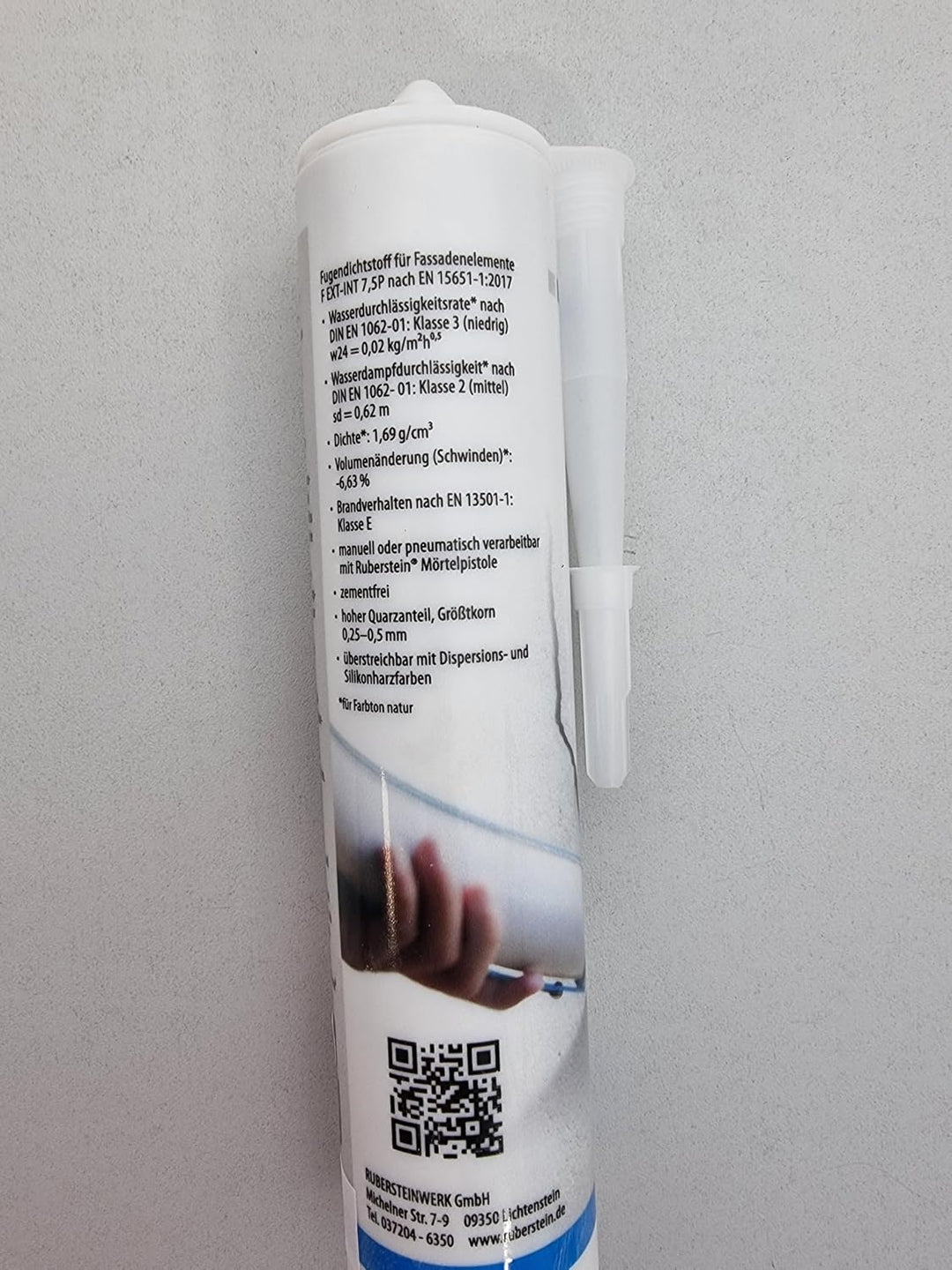 Ruberstein Fugen- und Rissspachtel betongrau, 310 ml Kartusche