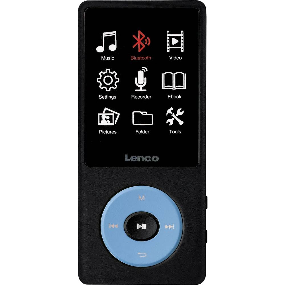 Lenco Xemio-860BU MP3/MP4-Player mit Bluetooth 5.3-8 GB Speicher - 2,4 Zoll TFT LCD Display - Blau,