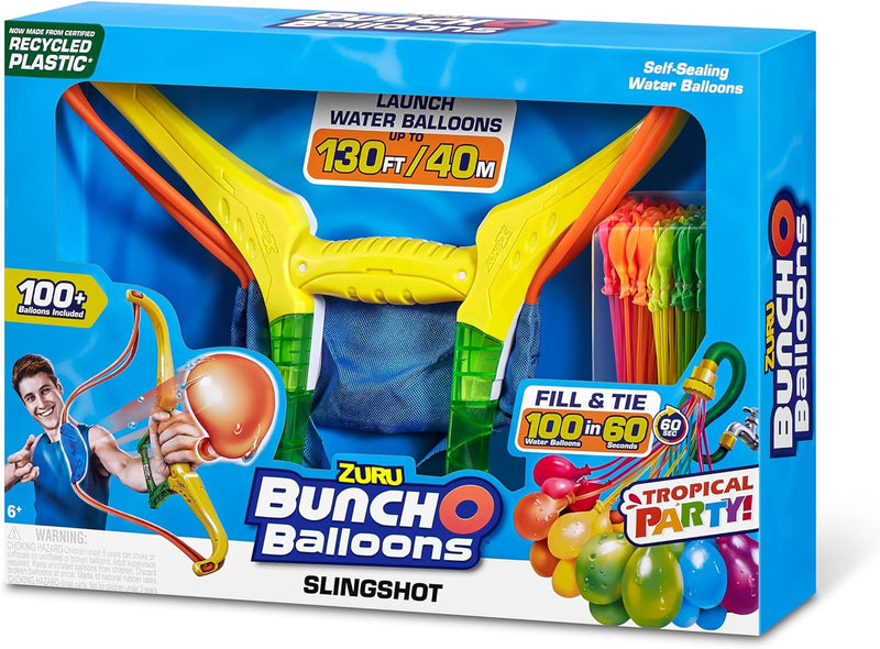 ZURU - BUNCH O BALLOONS - Tropical Party Arc Slingshot - 100 Wasserbomben - Outdoor-Spiel - Wassersp