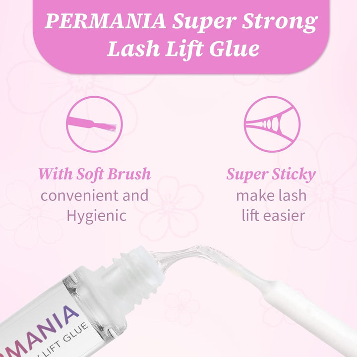 PERMANIA Wimpernlifting Set, Korean Lash Lifting Set, Tuben Design | Pflegende Formel, 2-in-1-Wimper