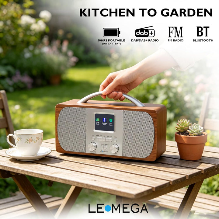 Tragbares DAB Radio | Digitalradios netz- und Batteriebetrieben | DAB Radiowecker | UKW-Radio,Blueto