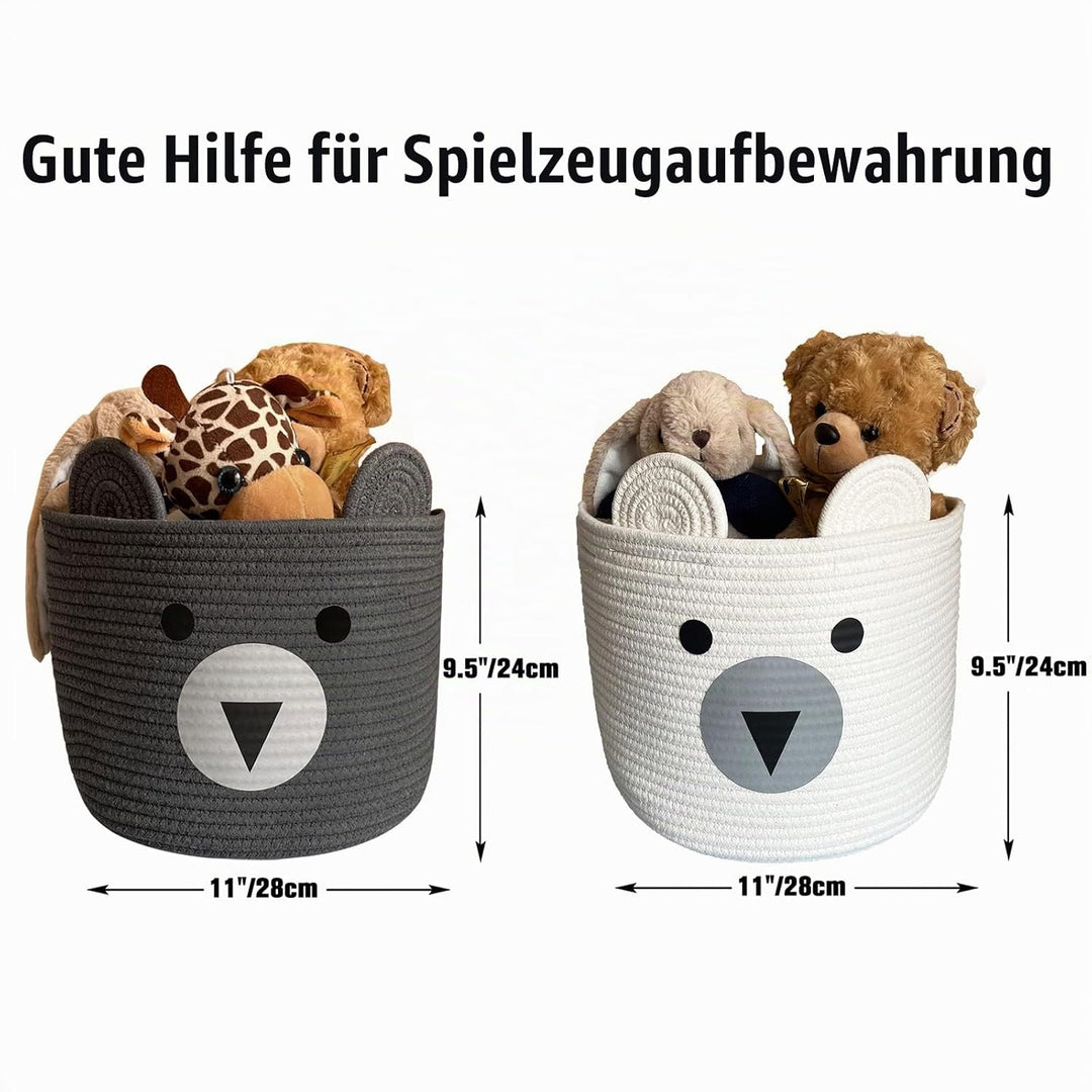 Bigepige Aufbewahrungskorb Kinder, Baby Spielzeug Baumwollseil Aufbewahrung Korb Geflochten, WäSchek