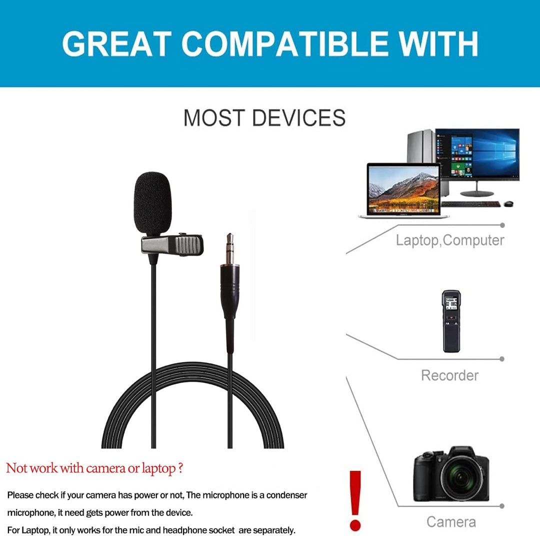 Sujeetec Pro Lavalier Mikrofon Revers Mikrofon 3,5 mm TRS Unidirektional Kondensator Mic für PC Kame