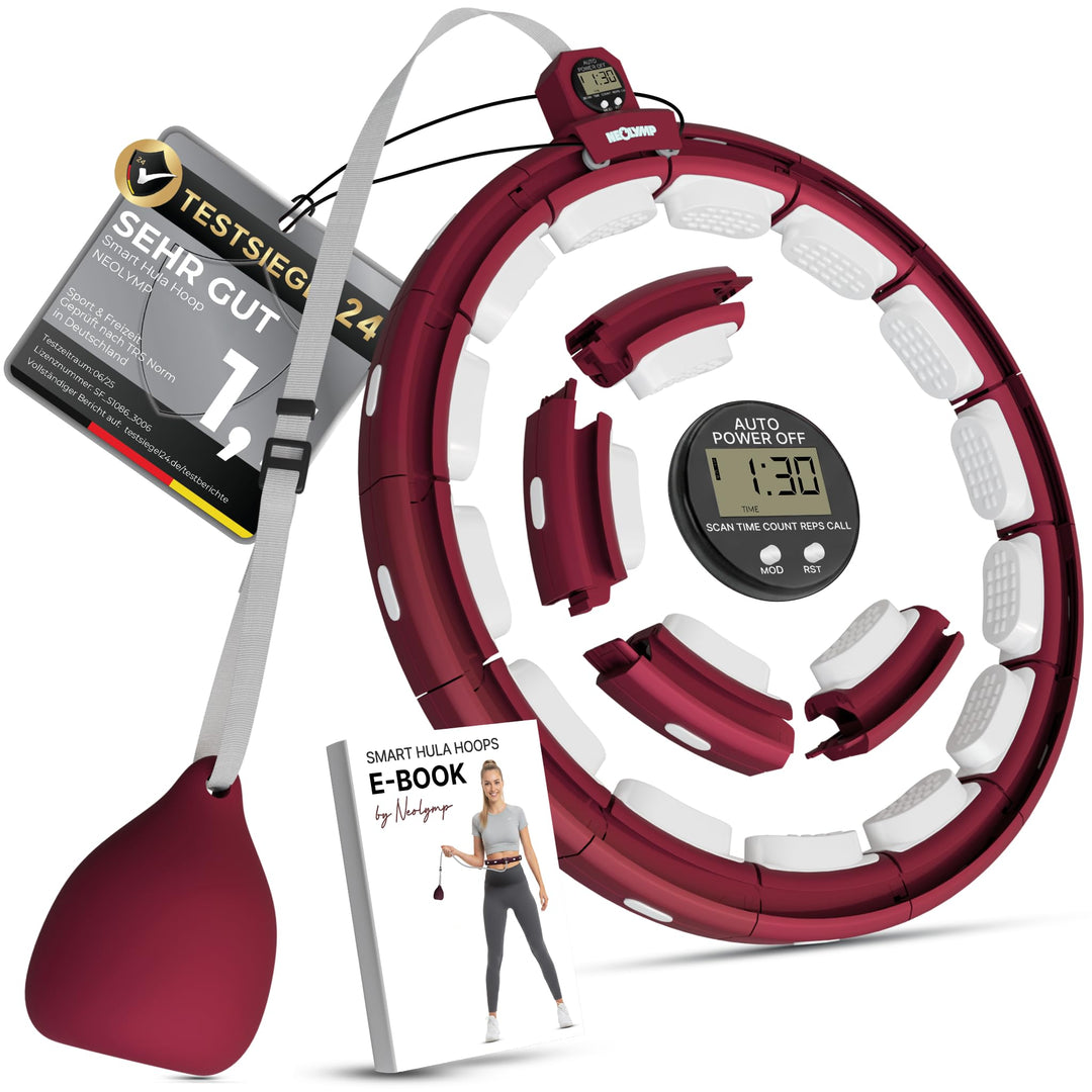 NEOLYMP Smart Hula Hoop Reifen Erwachsene – Hula Hoop leise mit integriertem Tracking für Zeit, Umdr