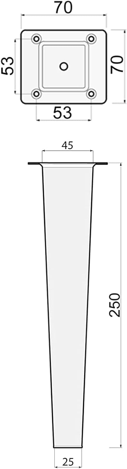 sossai® Holz-Tischbeine - Clif Square | Öl-Finish | Höhe: 25 cm | HMF3 | eckig, konisch (gerade Ausf