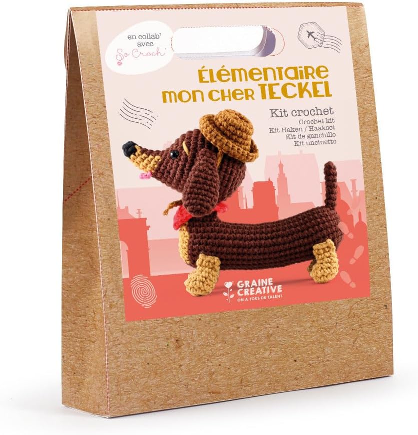 GRAINE CREATIVE Meine Amigurumi Häkelplüschbox Dackel