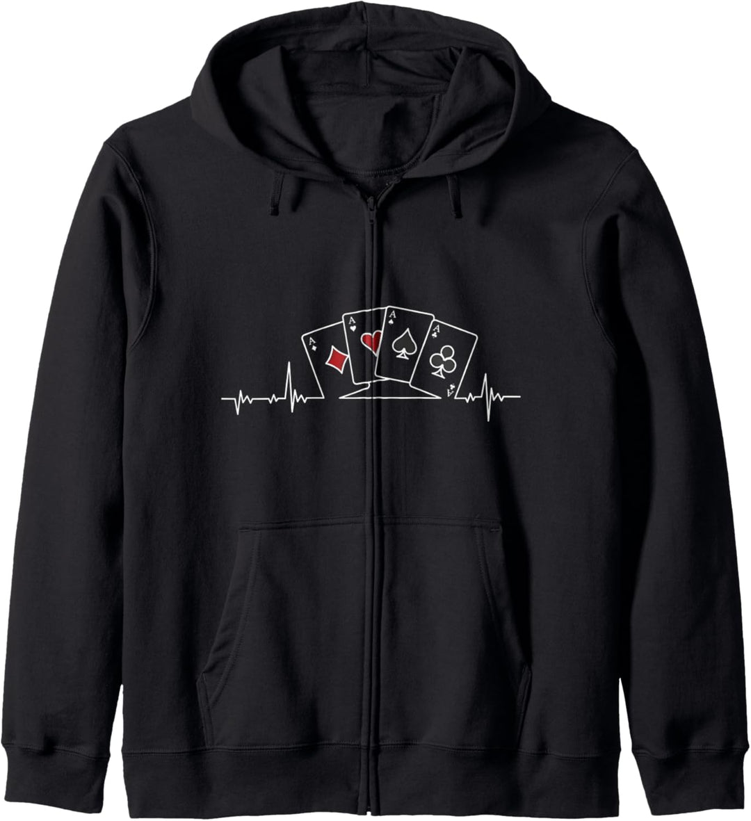 Pokerkarten Flush Heartbeat Pokerspieler Pokerkartenspiel Kapuzenjacke