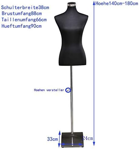 LOYWE Schneiderpuppe Damenbüste Büste Torso Gr.36/38 LW6020S (schwarz)