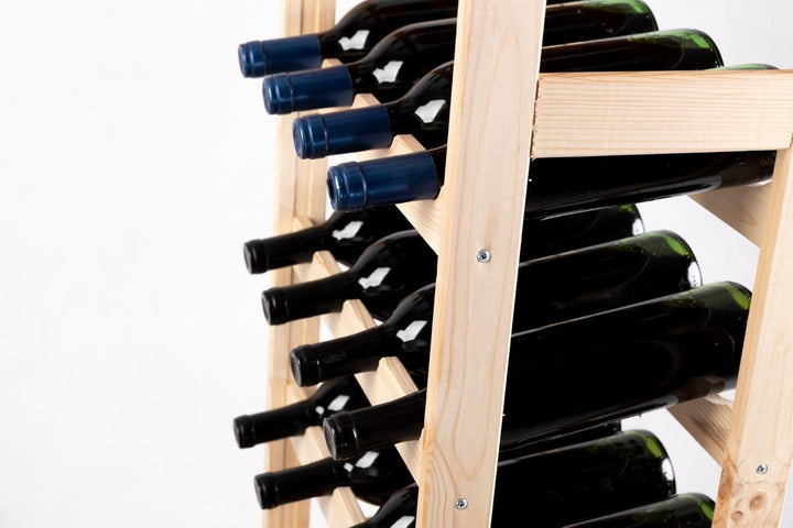 PROREGAL Weinregal PINOTWINE | HxBxT 166x43,4x25cm | 44 Flaschen | Massives Kiefernholz | Natur unbe