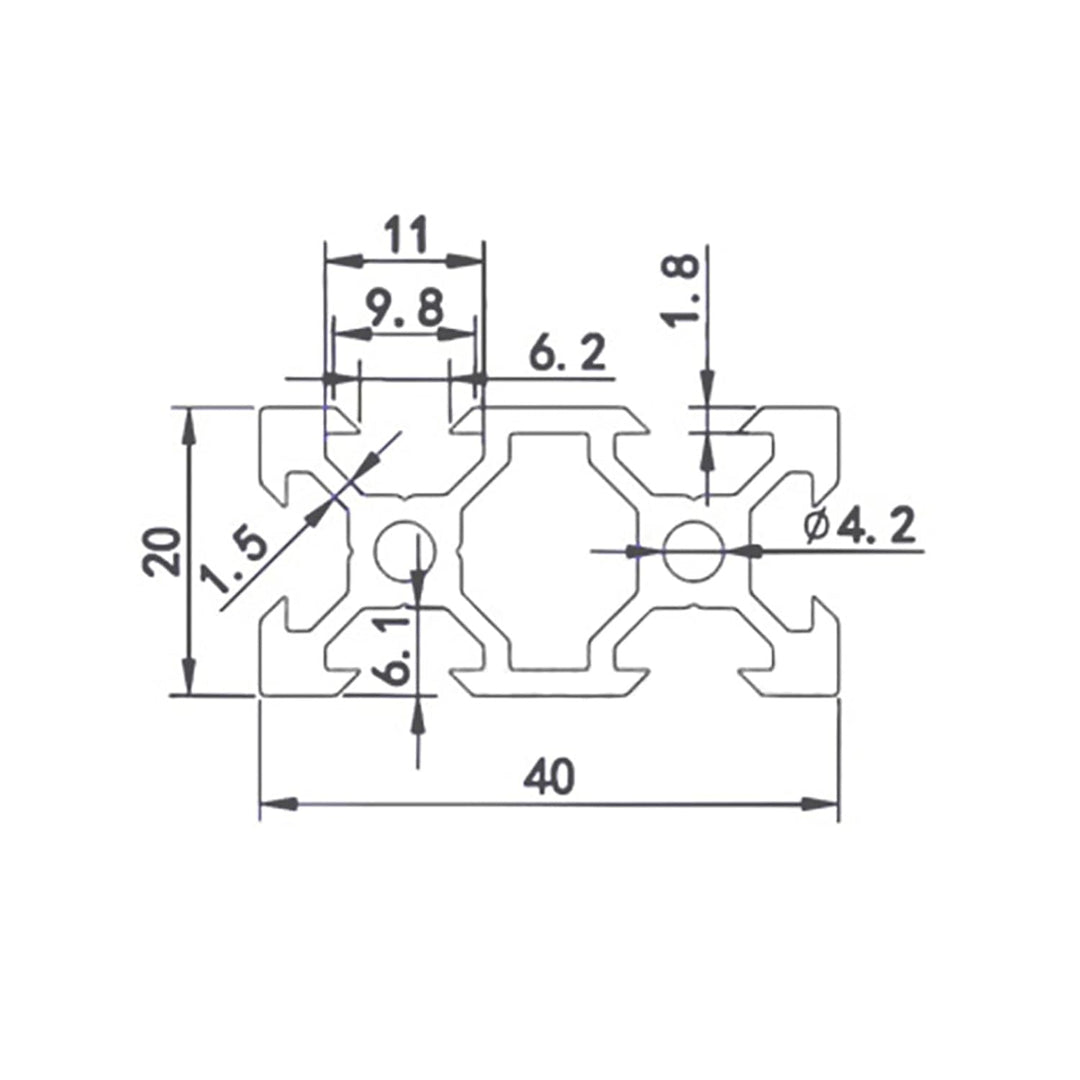 Coavoo AluProfil 2040 Alu Profil 300mm V Typ Schwarz Aluminium Profile 20x40 Europäischer Standard E