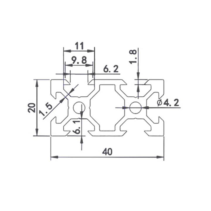 Coavoo AluProfil 2040 Alu Profil 300mm V Typ Schwarz Aluminium Profile 20x40 Europäischer Standard E
