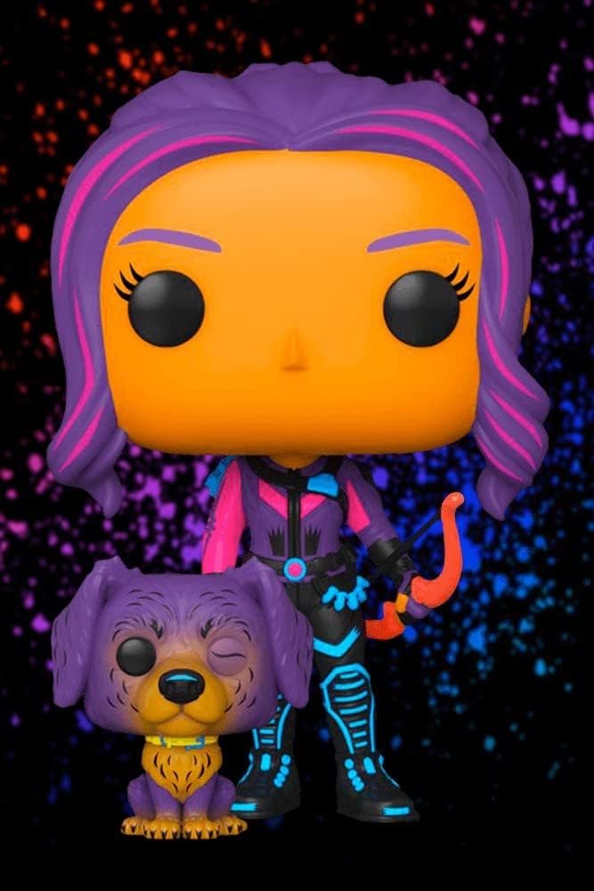 Funko POP! & Buddy: Marvel - Hawkeye - Kate Bishop Mit Lucky The Pizza Dog - (Blacklight) - Ms. Marv