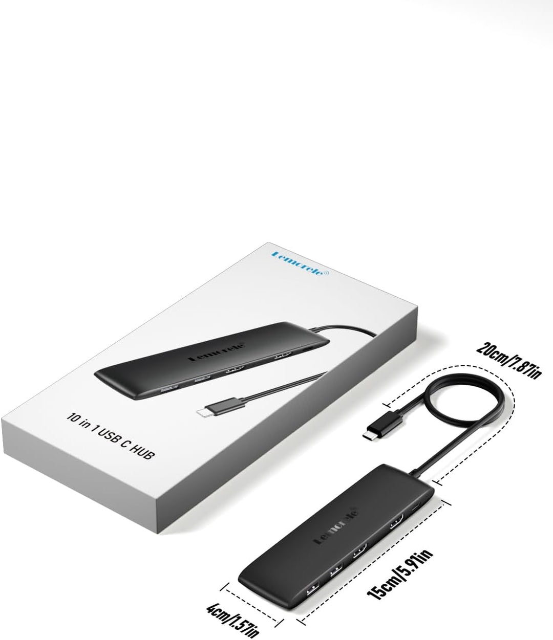 Lemorele USB C Docking Station 2 Monitore Hub, 10-in-1 USB Adapter mit 2 * 4K HDMI,3*USB 3.2(10Gbps)