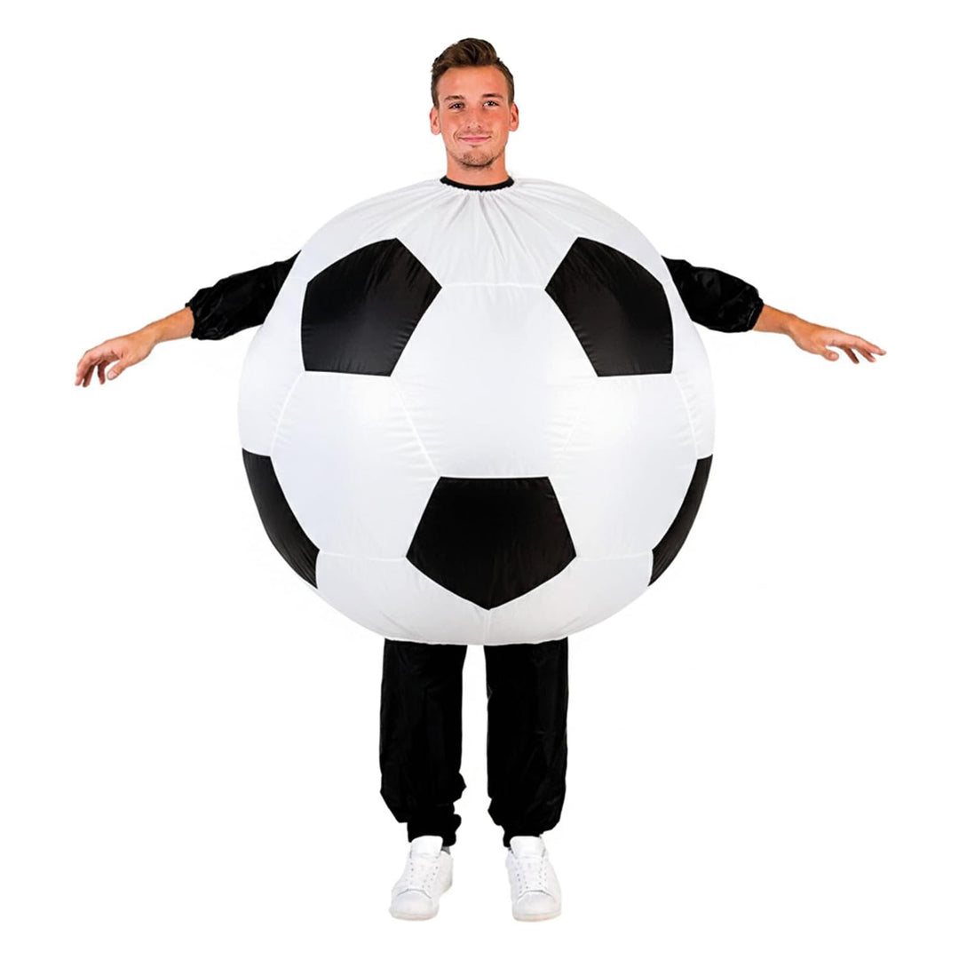 Aufblasbares Kostüm Fussball Soccer | Ausgefallenes Auflbaskostüm | Premium Qualität | Grösse Erwach