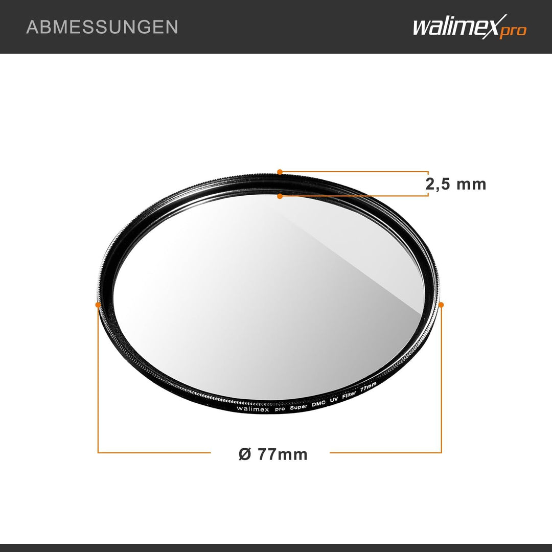 Walimex pro UV-Filter Slim Super DMC 77mm - besonders hochwertiger UV Filter Objektivfilter, Slim nu