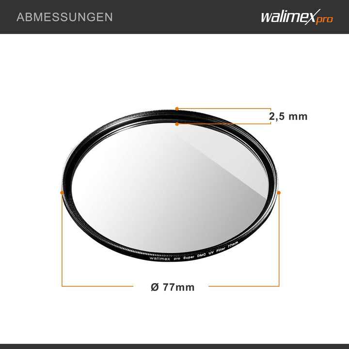 Walimex pro UV-Filter Slim Super DMC 77mm - besonders hochwertiger UV Filter Objektivfilter, Slim nu